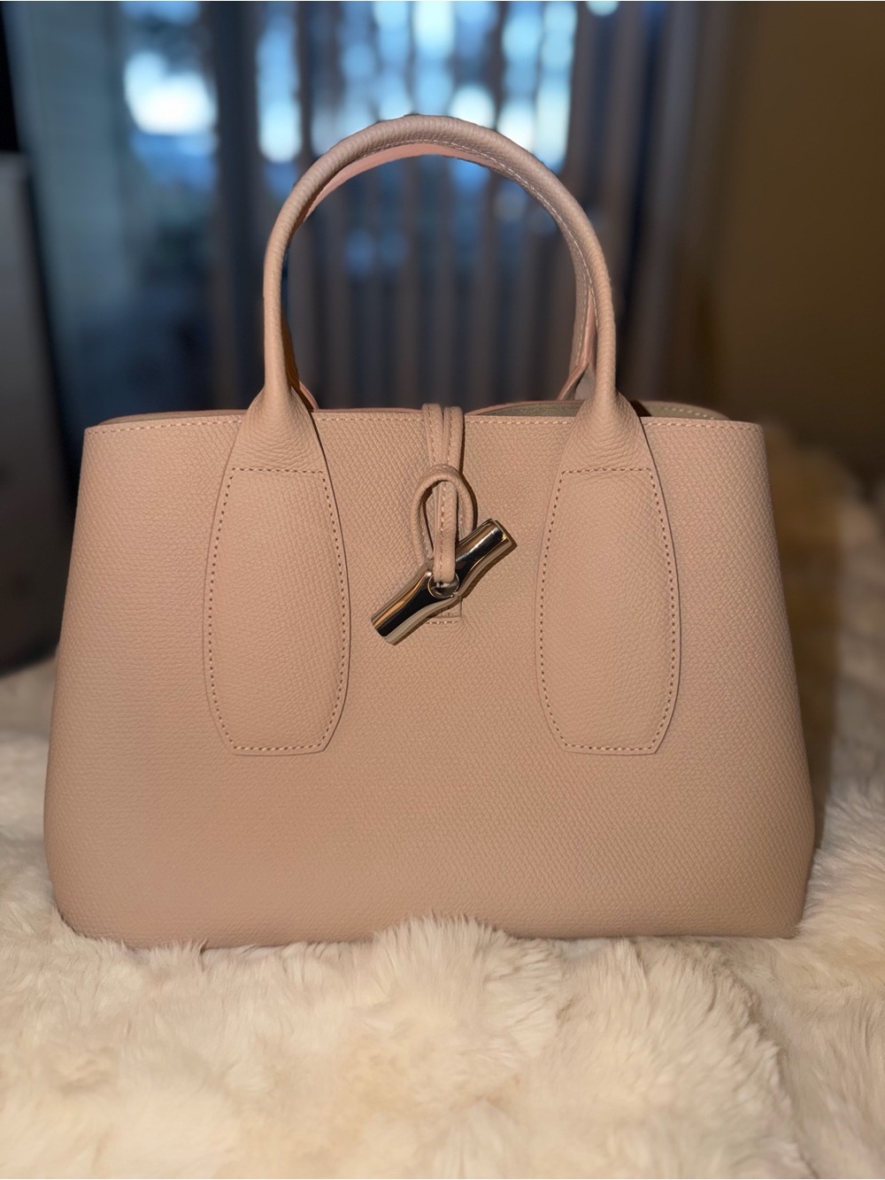 Longchamp Roseau Leather Handbag, New Without Tags